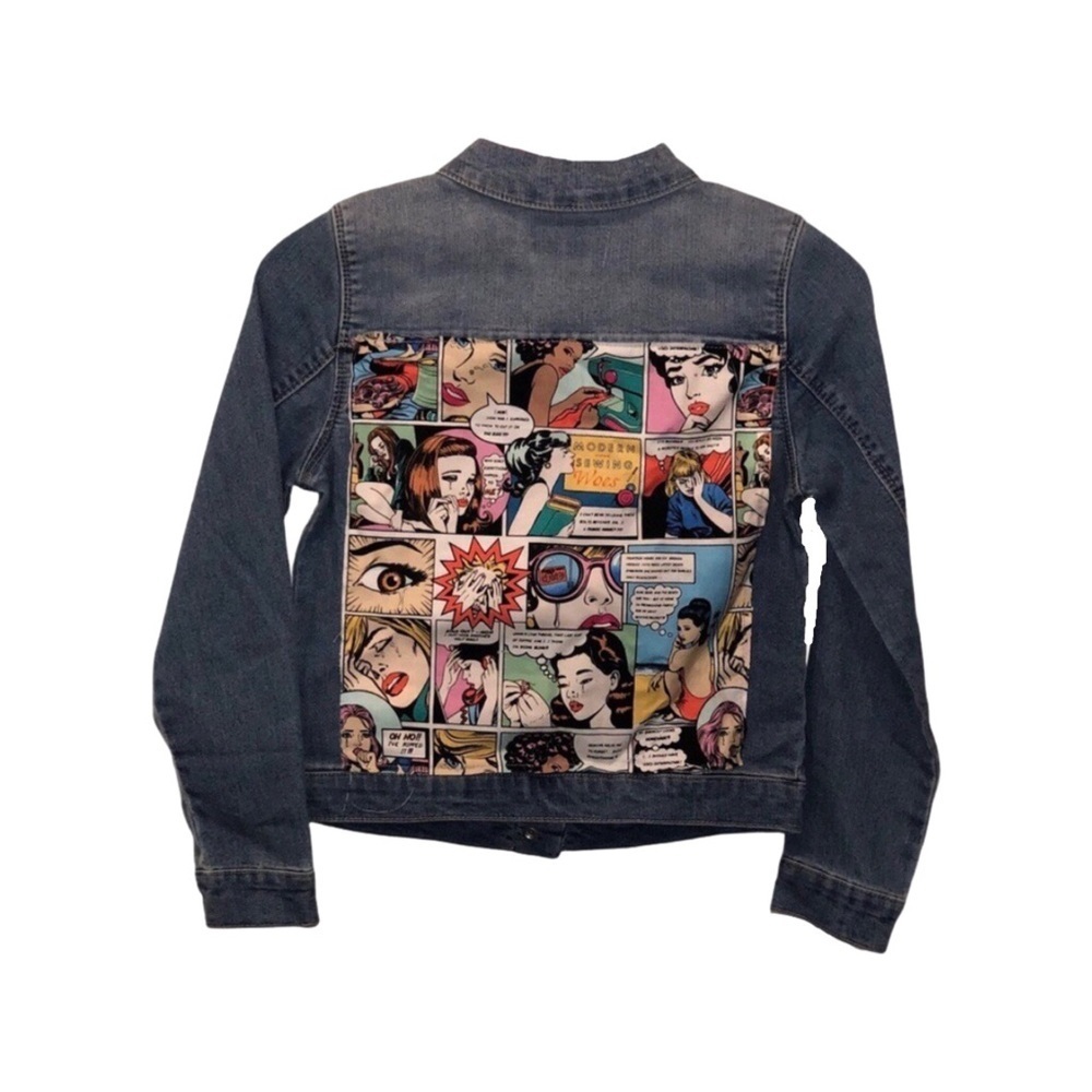Kid's Denim Jacket With Comic Back Panel - Picture 5 of 5